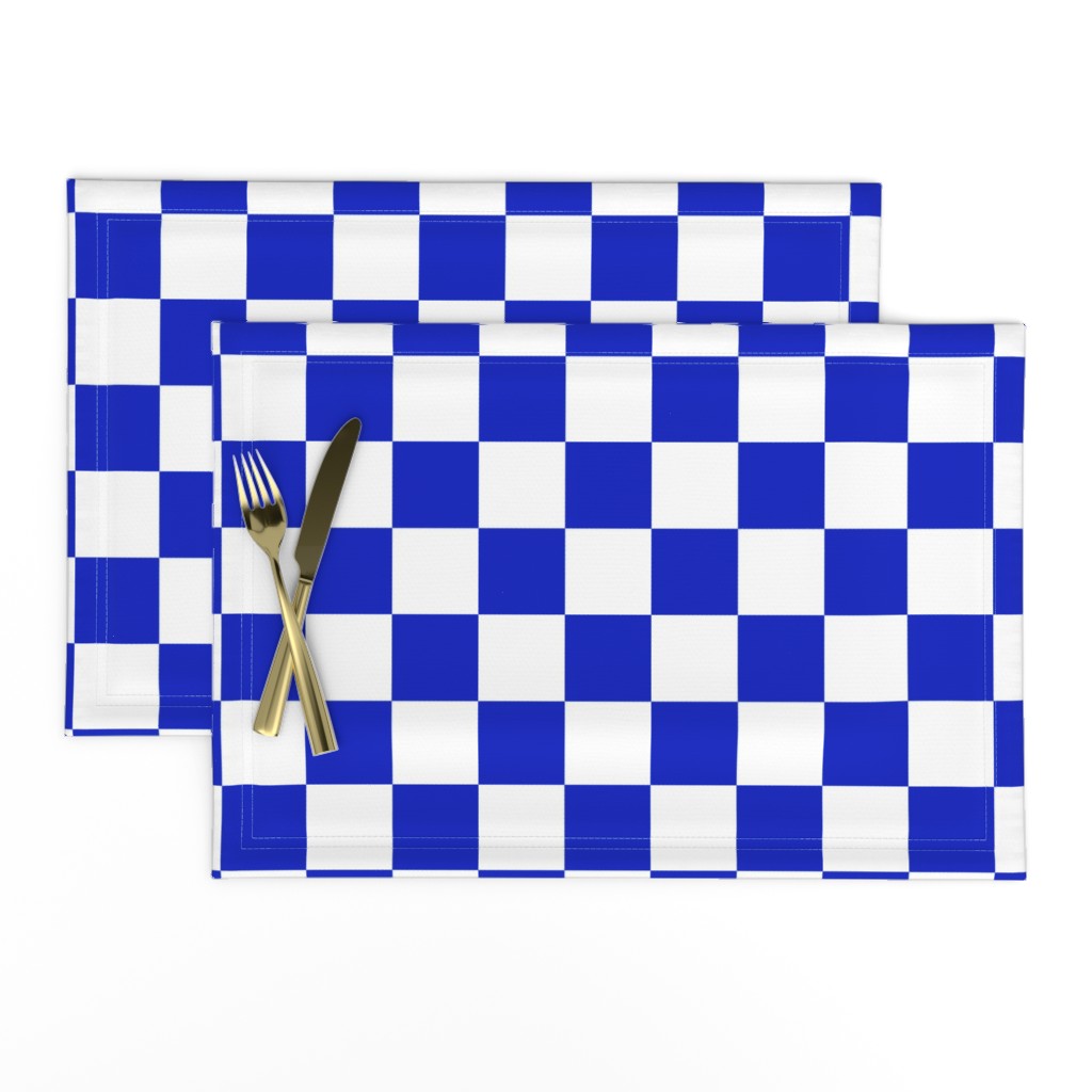 2" Cobalt Blue and White Checkerboard Squares