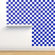 2" Cobalt Blue and White Checkerboard Squares