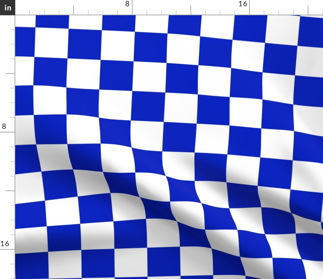 2" Cobalt Blue and White Checkerboard Squares