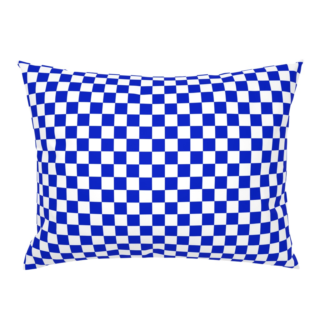 1" Cobalt Blue and White Checkerboard Squares