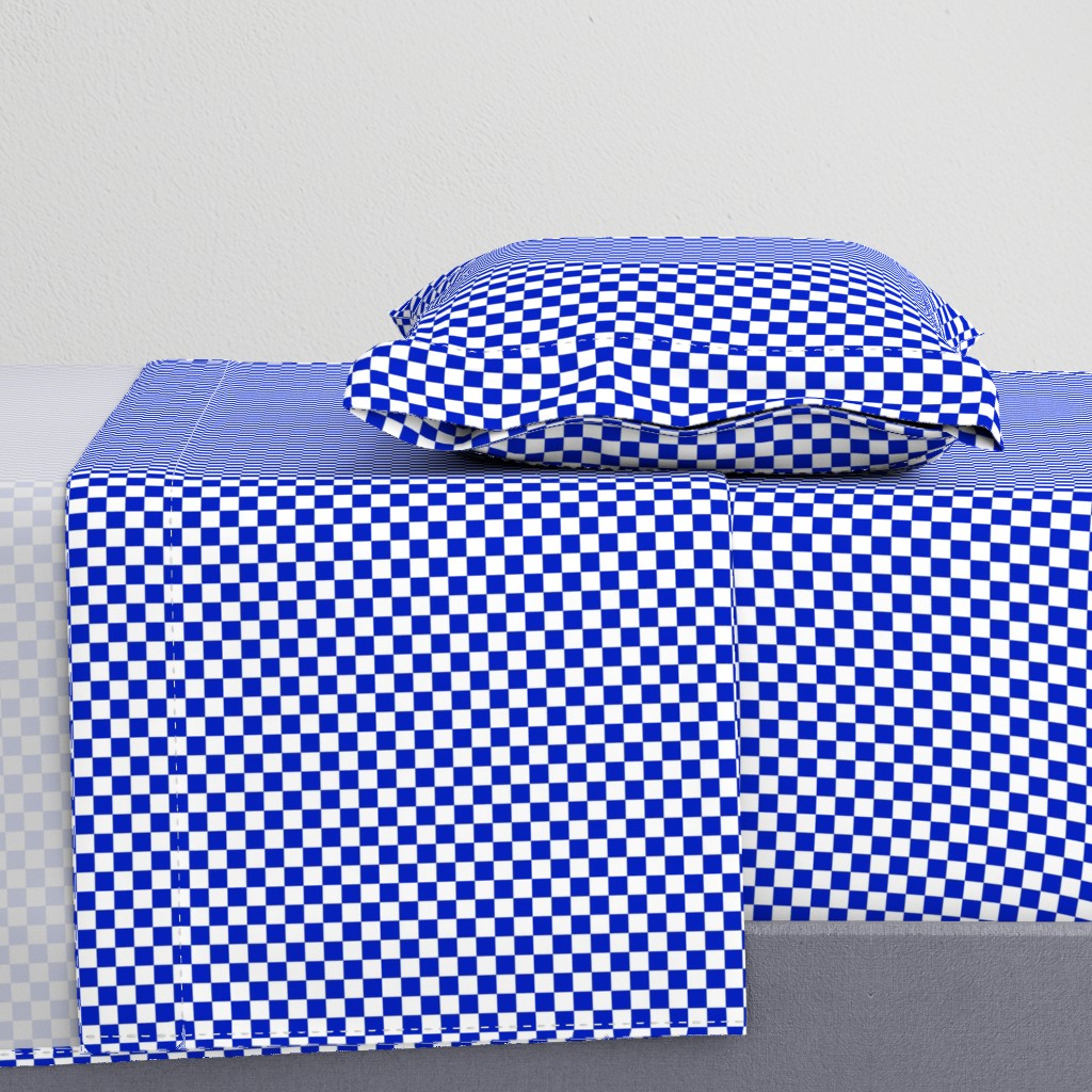 1/2" Cobalt Blue and White Checkerboard Squares