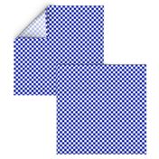1/2" Cobalt Blue and White Checkerboard Squares