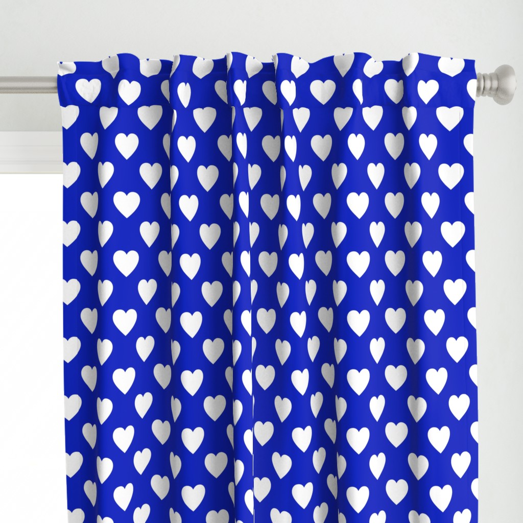 2" Cobalt Blue and White Hearts 