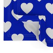 2" Cobalt Blue and White Hearts 
