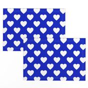 2" Cobalt Blue and White Hearts 