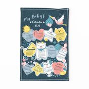 My Baby's Calendar 2024 // navy blue background // baby girl or boy