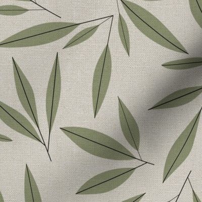 mid century modern olive leaves
