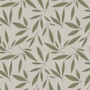 mid century modern olive leaves