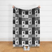 ADVENTURE & You Will Move Mountains Quilt Top - monochrome (90)