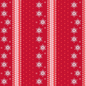 snowflakes on red