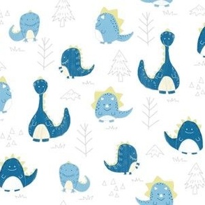 Cute Blue Dinosaurs