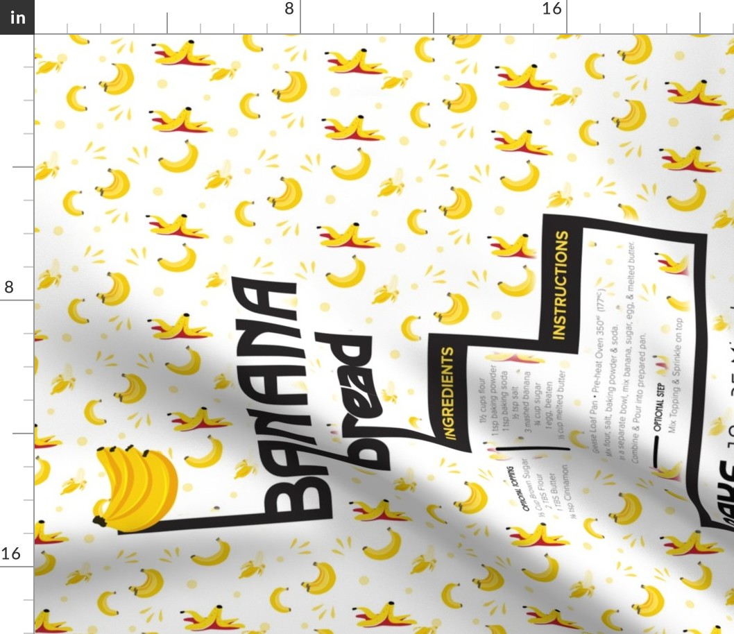 Banana Bread Recipe Tea Towel