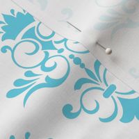 Retro Goldfish - Blue Damask