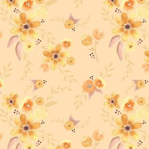 mustard watercolor florals