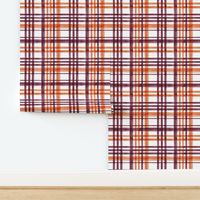 watercolor plaid - orange and marroon - fall plaid