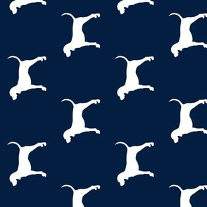 coonhound on navy || dog fabric (90) C18BS