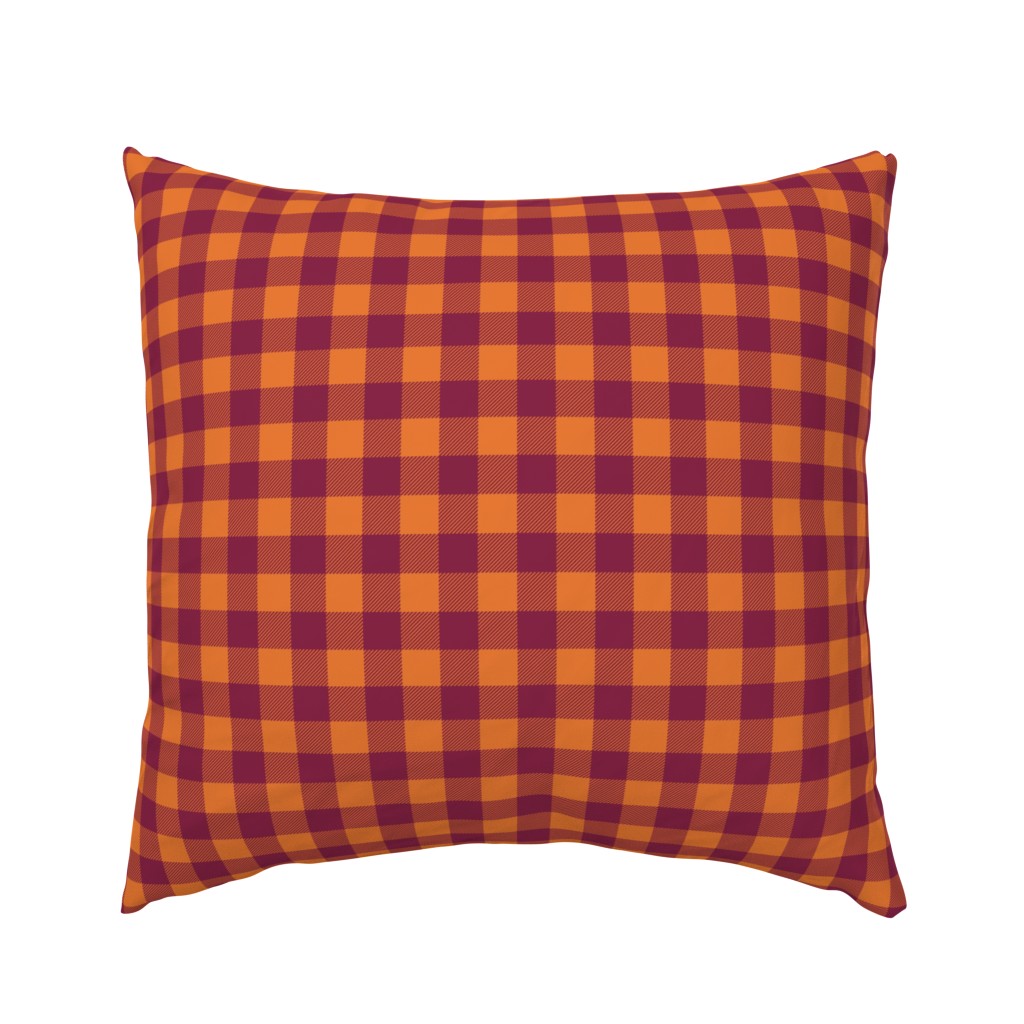 plaid - maroon and orange