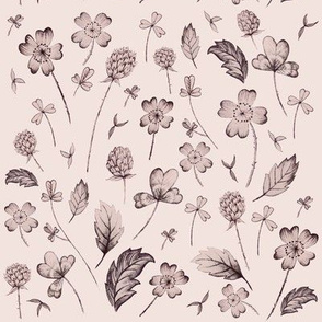 Wildflower Sketch Sepia // x-large