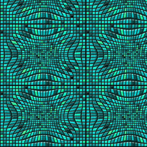 Distorted Teal Mosaic Tiles
