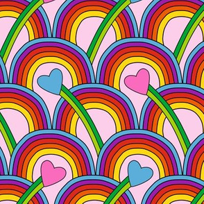 Hearts and Rainbows pink