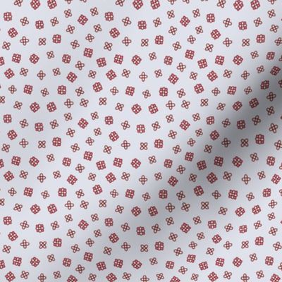 Ditsy floral in wine red, red and gray