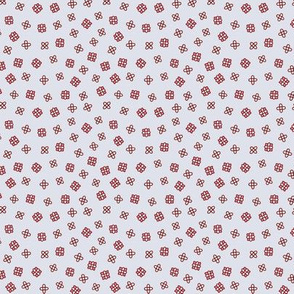 Ditsy floral in wine red, red and gray