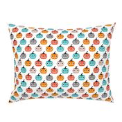 Cute geometric pumpkin love kawaii halloween design blue orange coral gender neutral