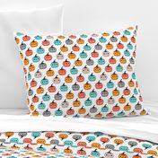 Cute geometric pumpkin love kawaii halloween design blue orange coral gender neutral