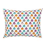 Cute geometric pumpkin love kawaii halloween design blue orange purple girls