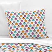 Cute geometric pumpkin love kawaii halloween design blue orange purple girls