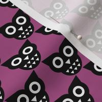 Cool geometric kawaii autumn winter owls retro purple