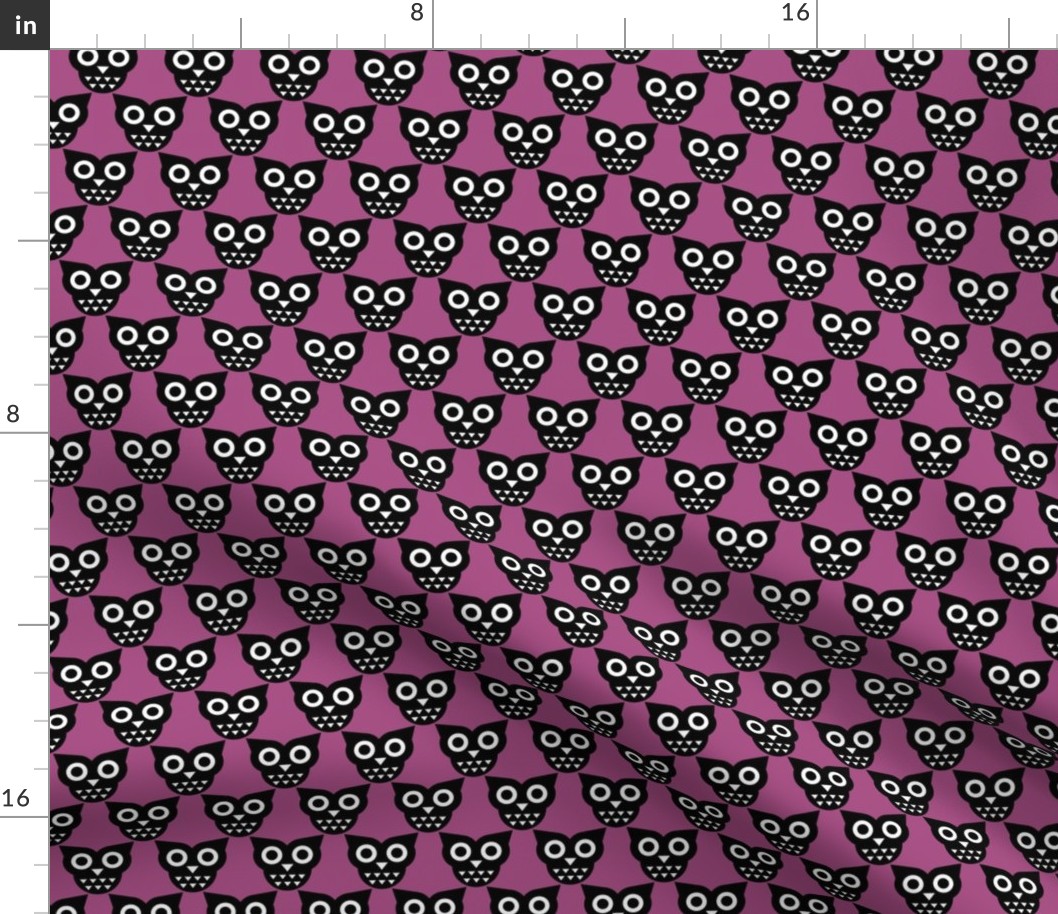 Cool geometric kawaii autumn winter owls retro purple