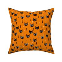 Black cat kawaii geometric kitten love halloween cats orange