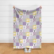 Dream Big Little Girl//Purple//Yellow - Wholecloth Cheater Quilt