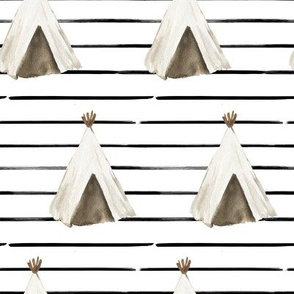 8" Desert Teepee // Black Stripes