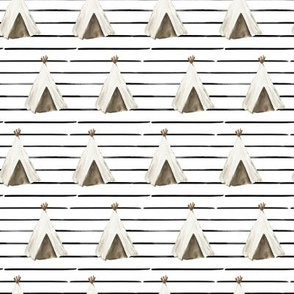 4" Desert Teepee // Black Stripes