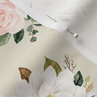 8" Magnolia Watercolor Blooms // White Rock