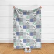 Oh the places you'll go//Retro Planes - Wholecloth Cheater Quilt