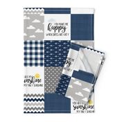 Modified You are my sunshine//Navy//Plaid - Wholecloth Cheater Quilt