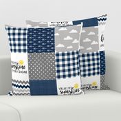 Modified You are my sunshine//Navy//Plaid - Wholecloth Cheater Quilt