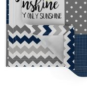 Modified You are my sunshine//Navy//Plaid - Wholecloth Cheater Quilt