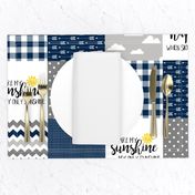 Modified You are my sunshine//Navy//Plaid - Wholecloth Cheater Quilt