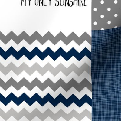 Modified You are my sunshine//Navy//Plaid - Wholecloth Cheater Quilt