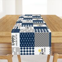 modified You are my sunshine//Navy//Plaid - Wholecloth Cheater Quilt - Rotated