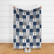 modified You are my sunshine//Navy//Plaid - Wholecloth Cheater Quilt - Rotated