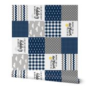 modified You are my sunshine//Navy//Plaid - Wholecloth Cheater Quilt - Rotated