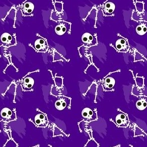 Halloween Skeletons Dancing Purple 
