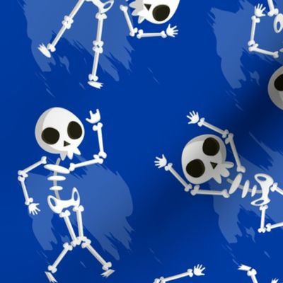 Halloween Skeletons Dancing Blue