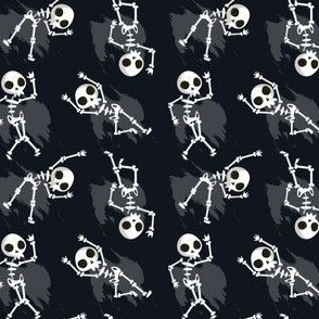 Halloween Skeletons Dancing Black-01