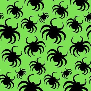 Halloween Spiders Green Kids Halloween Cute